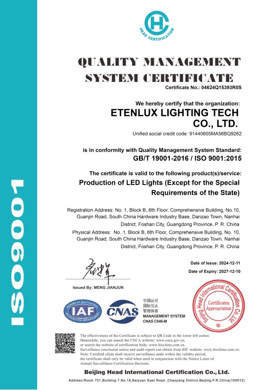 We have passed the ISO certificate